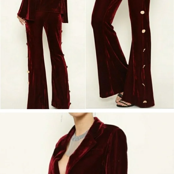 Sassy Burgundy Velvet Set - Picture 3 of 4